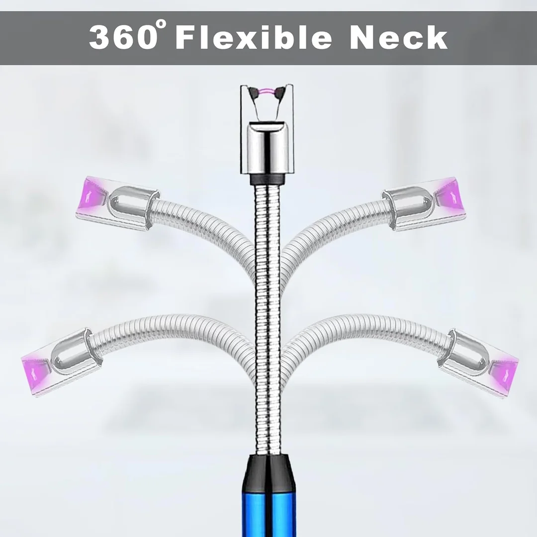 Electric Rechargeable Plasma Gas Lighter for Kitchen LPG Stove Candles Pooja USB C-Type Multipurpose Flexible Windproof Multicolour image 3
