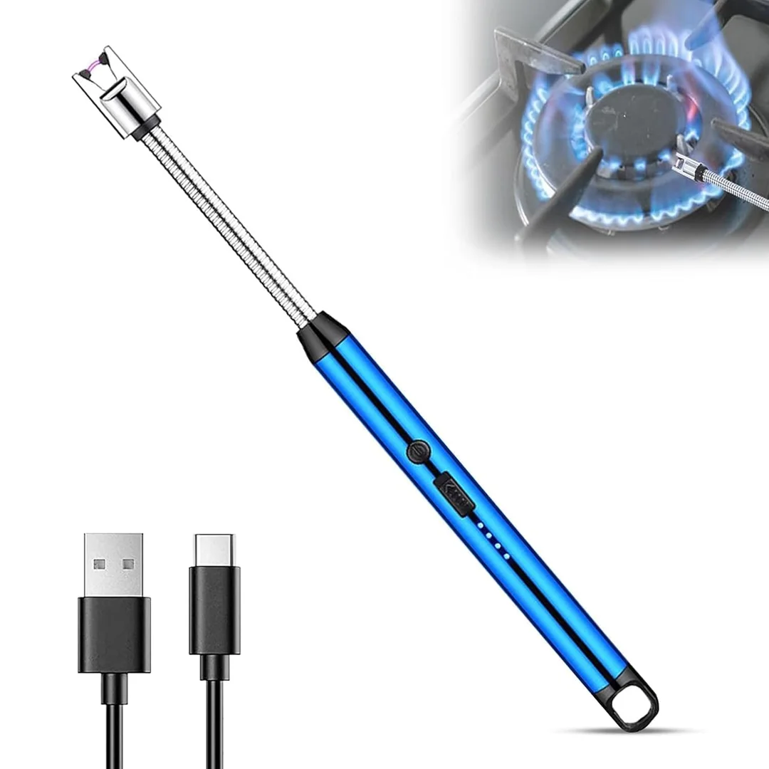 Electric Rechargeable Plasma Gas Lighter for Kitchen LPG Stove Candles Pooja USB C-Type Multipurpose Flexible Windproof Multicolour image 1
