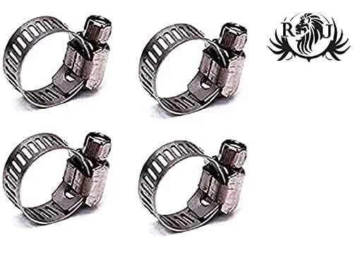 Imported Adjustable LPG Hose Pipe Clamp 1.25 Inch Stainless Steel Pack of 4 Gas Nali Connectors for Kitchen Gas Stoves image 2