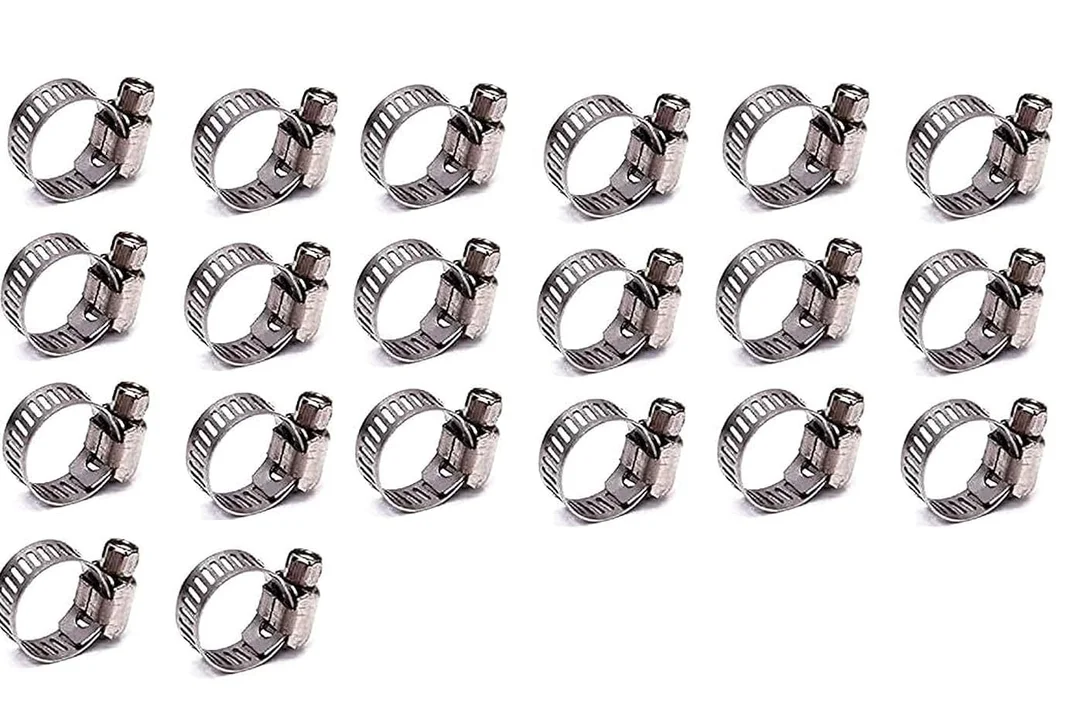 Imported Adjustable LPG Hose Pipe Clamp 1.25 Inch Stainless Steel Pack of 4 Gas Nali Connectors for Kitchen Gas Stoves image 1