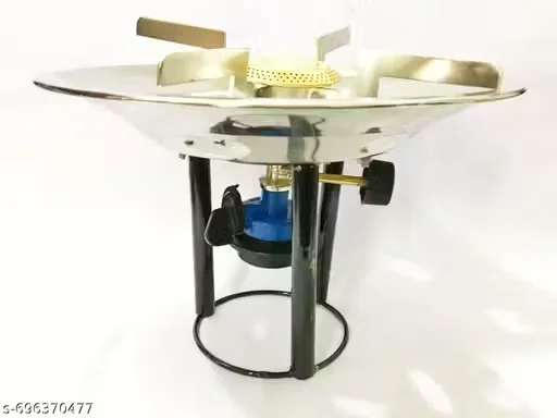 Portable Single Burner Gas Stove with Brass Burner Stainless Steel Top Manual Ignition Regulator Stand Compact Kitchen LPG Cooktop Ideal for Indian Home Camping Outdoor Cooking image 2