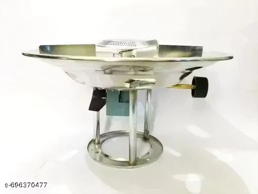 Portable Single Burner Gas Stove with Brass Burner Stainless Steel Top Manual Ignition Regulator Stand Compact Kitchen LPG Cooktop Ideal for Indian Home Camping Outdoor Cooking image 3