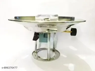 Portable Single Burner Gas Stove with Brass Burner Stainless Steel Top Manual Ignition Regulator Stand Compact Kitchen LPG Cooktop Ideal for Indian Home Camping Outdoor Cooking thumbnail 2