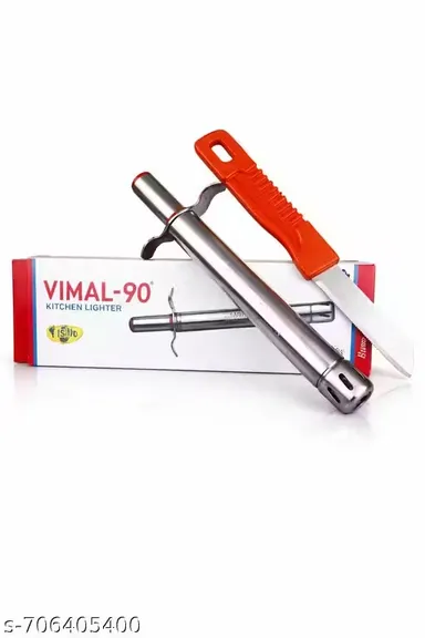 Premium Kitchen Gas Lighter and Stainless Steel Knife Combo Pack of 2 with 1 Year Warranty kitchen lighter gas igniter knife set durable rust‑proof India everyday cooking tool thumbnail 1