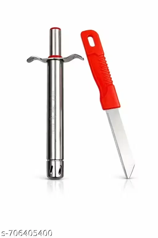 Premium Kitchen Gas Lighter and Stainless Steel Knife Combo Pack of 2 with 1 Year Warranty kitchen lighter gas igniter knife set durable rust‑proof India everyday cooking tool image 3