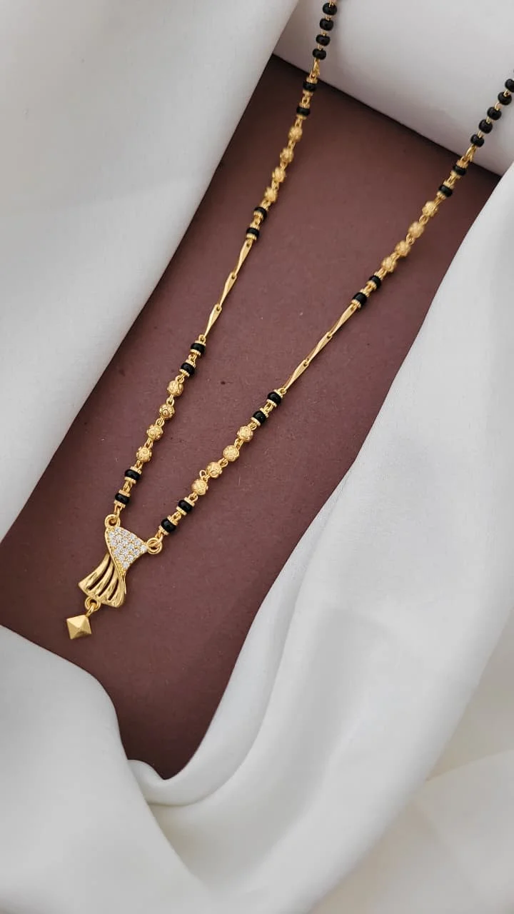 Artificial Black Beads Mangal Sutra Necklace for Women | Indian Ethnic Jewelry | Adjustable Length Wedding & Party Wear image 1