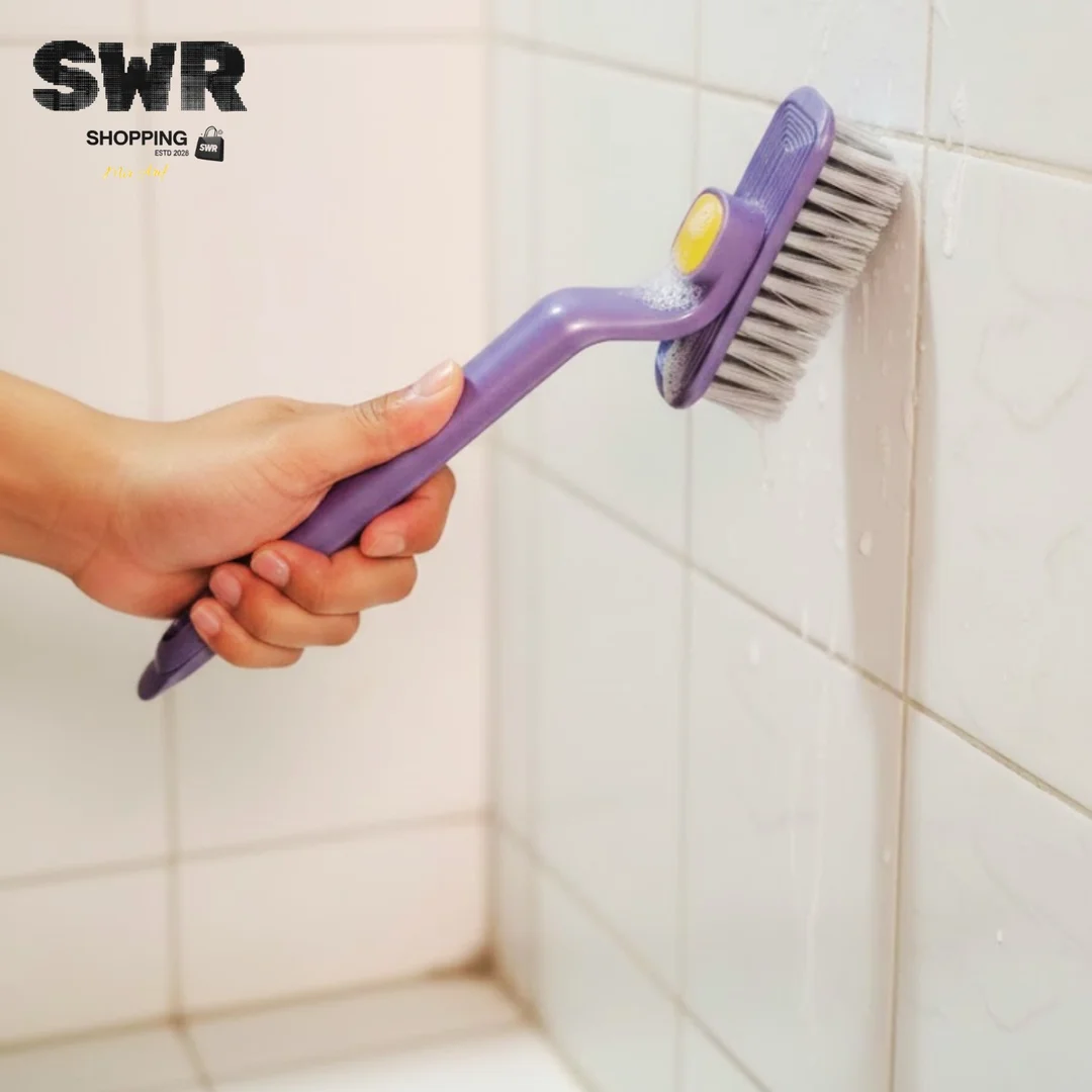 Multi‑Function Rotating Bathroom & Tile Cleaning Brush Hard Bristle Gap & Crevice Scrubber Deep Floor Cleaner Brush 360° Rotating Head Ergonomic Handle Grout & Corner Cleaning Tool image 2