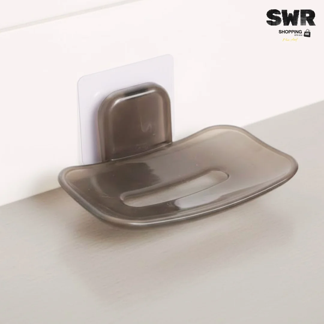 Wall Mounted Plastic Soap Dish Holder for Bathroom Shower and Kitchen Wall, Soap Case & Stand Bracket, Space Saving Wall Mount Soap Organizer for Bathroom Accessories image 1