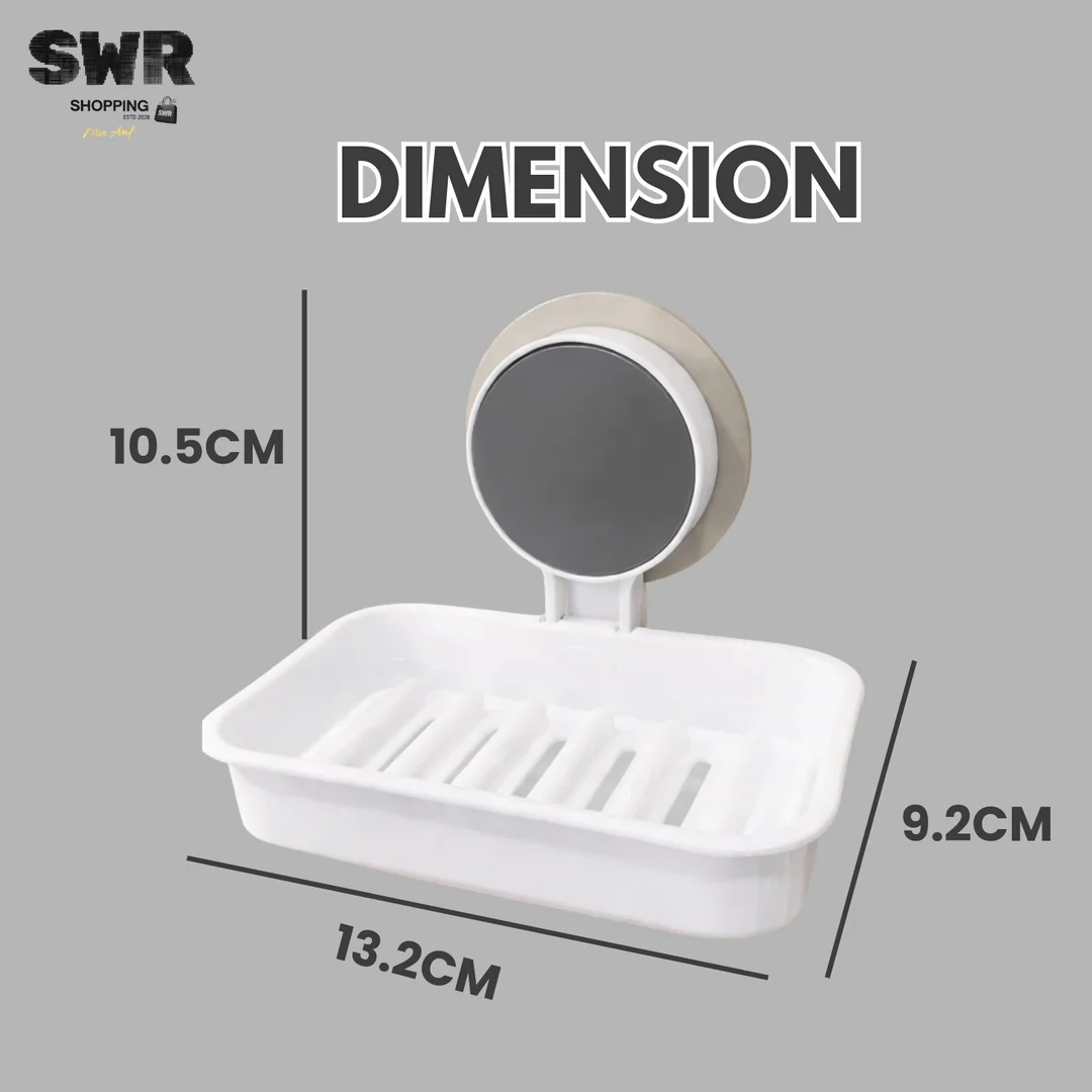 Powerful No‑Drill Vacuum Suction Soap Holder for Shower Wall Bathroom Tub & Kitchen Sink | Removable Waterproof Plastic Soap Dish with Drain Holes | Easy Clean Storage Tray image 1
