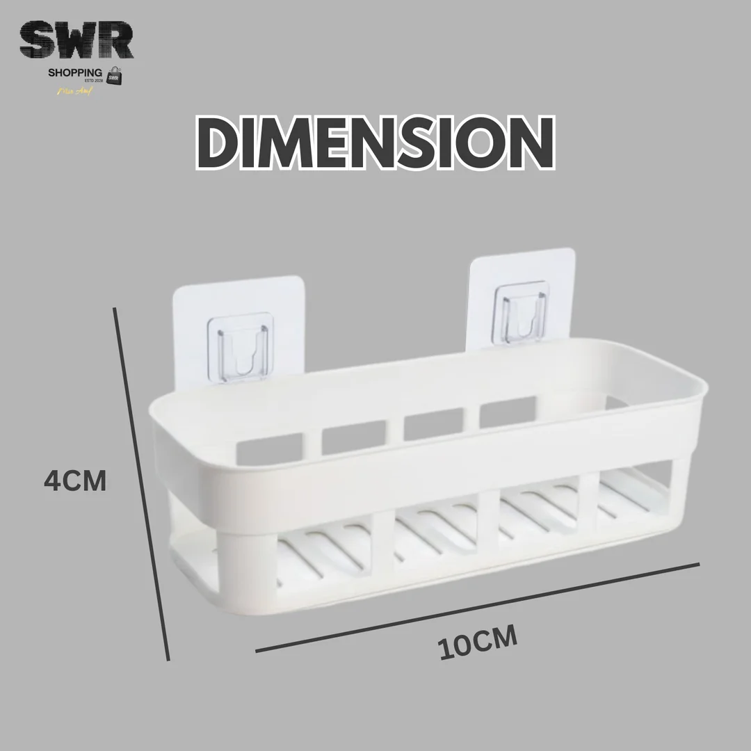Ultra Wall Mounted Bathroom Shelf Organizer White Multipurpose Plastic Storage Box Rack for Toiletries Toilets Washroom Accessories Holder Adjustable Adhesive Bathroom Storage image 2