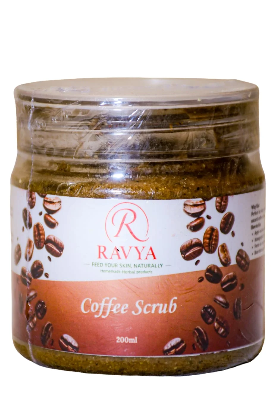Ravya Natural Exfoliating Coffee Body Scrub with Organic Coffee Grounds & Skin Revitalizing Formula |Deep‑Cleanse & Tan Removal Exfoliating Coffee Body Scrub 200 ML image 1
