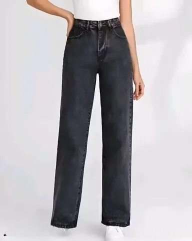 Women’s Straight Fit Blast Wash Denim Jeans | Comfortable Casual Slim Casual Pants for Daily Wear, Office, College, and Outings | Stylish Lightweight Blue Jeans for Women Women’s Straight Fit Blast Wash Denim Jeans 28 thumbnail 1