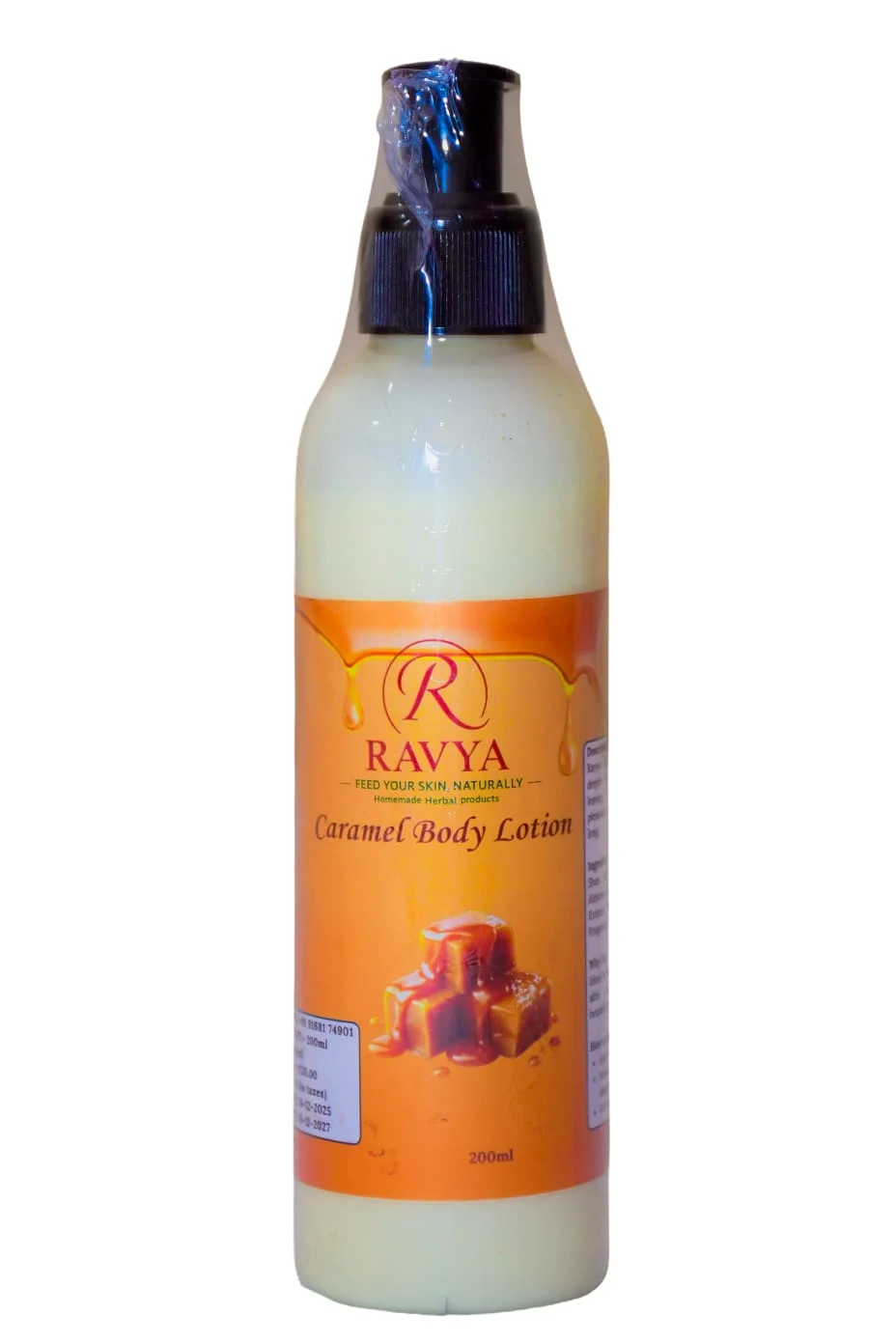 Ravya Homemade Herbal Caramel Body Lotion| Deep Nourishing & Ultra-Hydrating Skin Feed (200ml) Herbal Caramel Body Lotion: 160 ML image 1