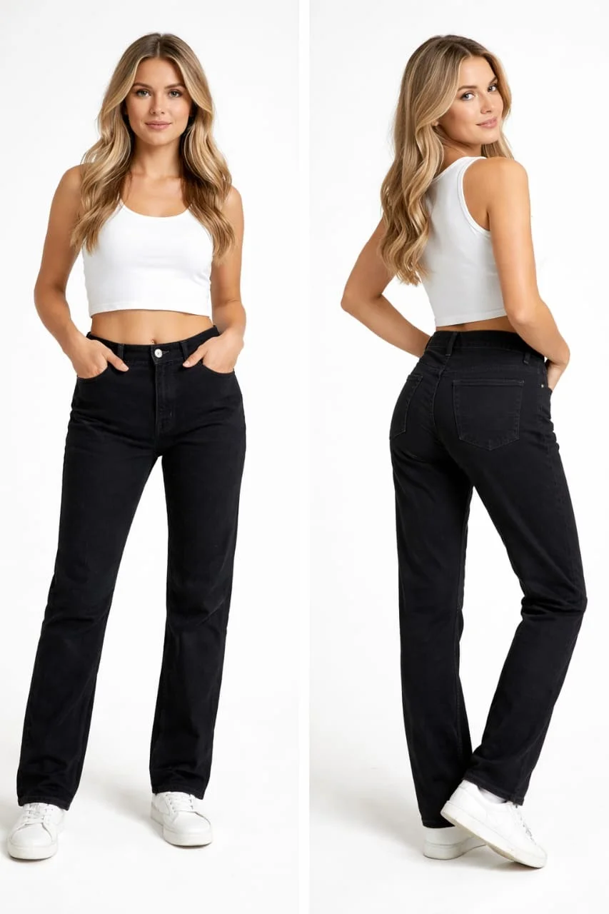 Women High Waist Black Straight Fit Denim Jeans Stretch Casual Slim Fit Bootcut Style Everyday Fashion Denim Pants for Women Comfortable Streetwear Jeans India jeans 32 image 1
