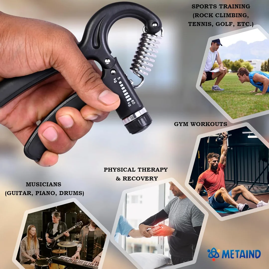 Adjustable Finger & Hand Gripper for Gym Workout, Forearm Strengthener with Resistance Control for Veins Exercise, Grip Training & Hand Health image 4