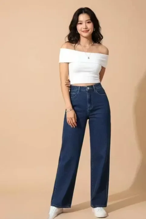 Girls Straight Navy Blue Denim Jeans High Waist Classic Fit Casual Fashion Daily Wear Jeans for Teen Girls and Young Women Girls Straight Navy Blue Denim Jeans  30 image 2