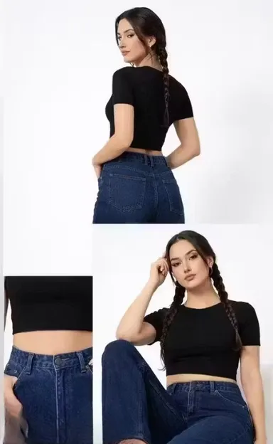 ALLORO Straight Fit Navy Blue Denim Jeans High Waist Classic Fit Casual Daily Wear Pants for Women Girls Fashion Street Style Jeans ALLORO Straight Fit Navy Blue Denim Jeans  32 thumbnail 3