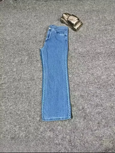 Classy Ice Blue Wide Leg Denim Jeans High Waist Regular Fit Casual Daily Wear Pants for Women Girls Fashion Street Style Jeans Classy Ice Blue Wide Leg Denim Jeans 32 thumbnail 2