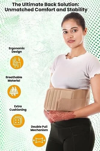 MEDTRIX Lumbo Sacral LS Back Support Belt for Lower Back Pain Relief Orthopedic Lumbar Support Brace Adjustable Waist Belt for Sciatica Slip Disc Posture Correction Men Women Gym Work Office image 2