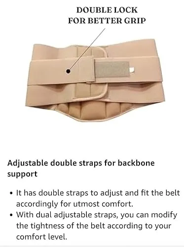 MEDTRIX Lumbo Sacral LS Back Support Belt for Lower Back Pain Relief Orthopedic Lumbar Support Brace Adjustable Waist Belt for Sciatica Slip Disc Posture Correction Men Women Gym Work Office thumbnail 3