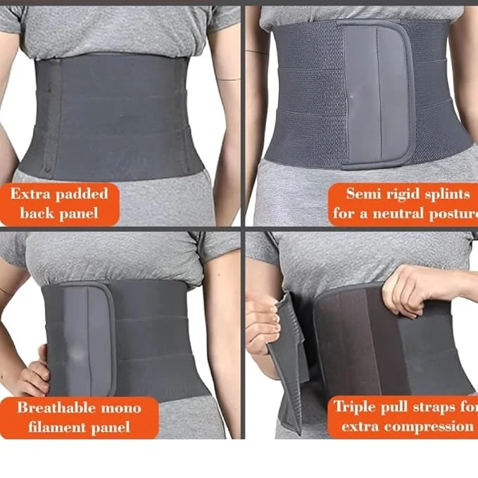 Abdominal Belt After Delivery Postpartum Belly Support Binder Lumbo Sacral Waist Trimmer Belt for Tummy Reduction Lower Back Pain Relief Breathable Adjustable Universal Size Belt for Women Men image 2
