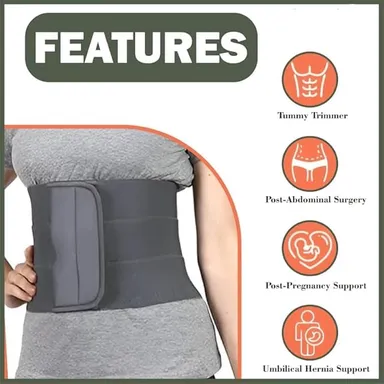 Abdominal Belt After Delivery Postpartum Belly Support Binder Lumbo Sacral Waist Trimmer Belt for Tummy Reduction Lower Back Pain Relief Breathable Adjustable Universal Size Belt for Women Men thumbnail 3