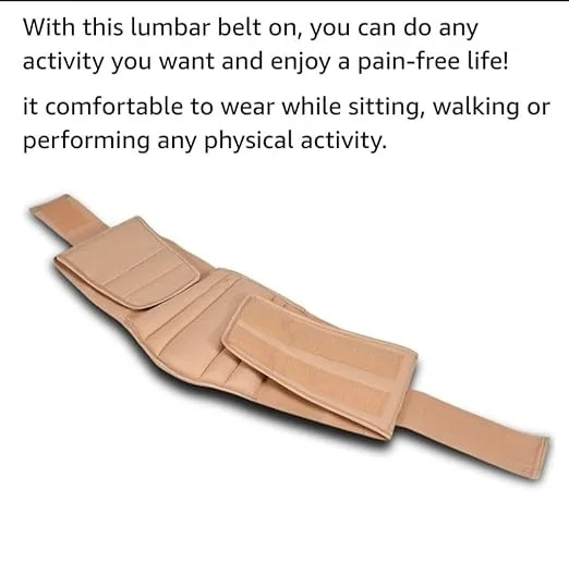 Medtrix Lumbar Sacral LS Belt Spinal Back Support Brace for Lower Back Pain Slip Disc Sciatica Posture Correction Abdominal Compression Orthopedic Waist Support Belt Beige XL image 4