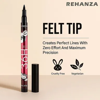 36H Long-Lasting Waterproof Precision Liquid Eyeliner Pen | Pack of 2, Quick-Drying Smudge-Proof Eye Makeup thumbnail 1