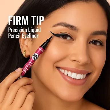 36H Long-Lasting Waterproof Precision Liquid Eyeliner Pen | Pack of 2, Quick-Drying Smudge-Proof Eye Makeup thumbnail 2