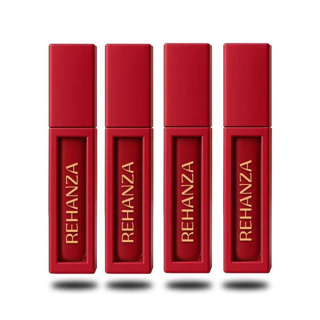 REHANZA Signature Velvet Matte Liquid Lipstick Collection | 4-Piece Exclusive Vault hot red image 5