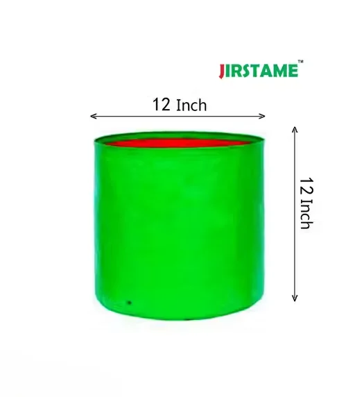 JIRSTAME 12x12 inch Pack of 5 & 15x6 inch Pack of 5 HDPE Grow Bags – Heavy Duty Reusable Planter Bags for Terrace, Balcony & Home Vegetable Gardening image 2