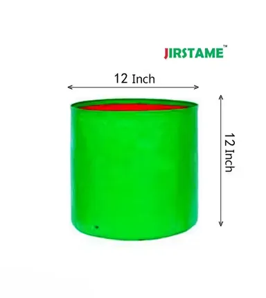 JIRSTAME 12x12 inch Pack of 5 & 15x6 inch Pack of 5 HDPE Grow Bags – Heavy Duty Reusable Planter Bags for Terrace, Balcony & Home Vegetable Gardening thumbnail 1