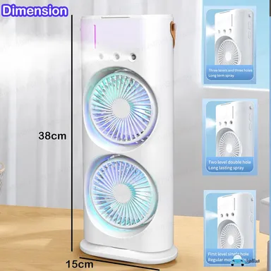 FunBlast Portable Double-Ended Mist Spray Fan | USB Rechargeable Mini Desktop Table Cooler| Travel Desk Fan with Water Mist, Office & Personal Cooling Fan thumbnail 1