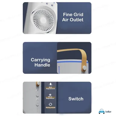 FunBlast Portable Double-Ended Mist Spray Fan | USB Rechargeable Mini Desktop Table Cooler| Travel Desk Fan with Water Mist, Office & Personal Cooling Fan thumbnail 4