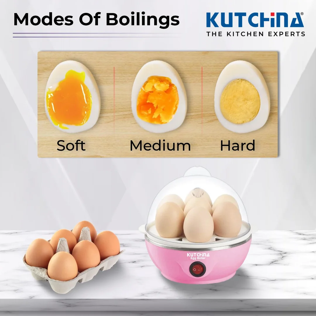 Kutchina Pink Egg Boiler | 7 Egg Electric Egg Cooker| Multifunctional Omelette Maker & Egg Poacher with Temperature Control image 4
