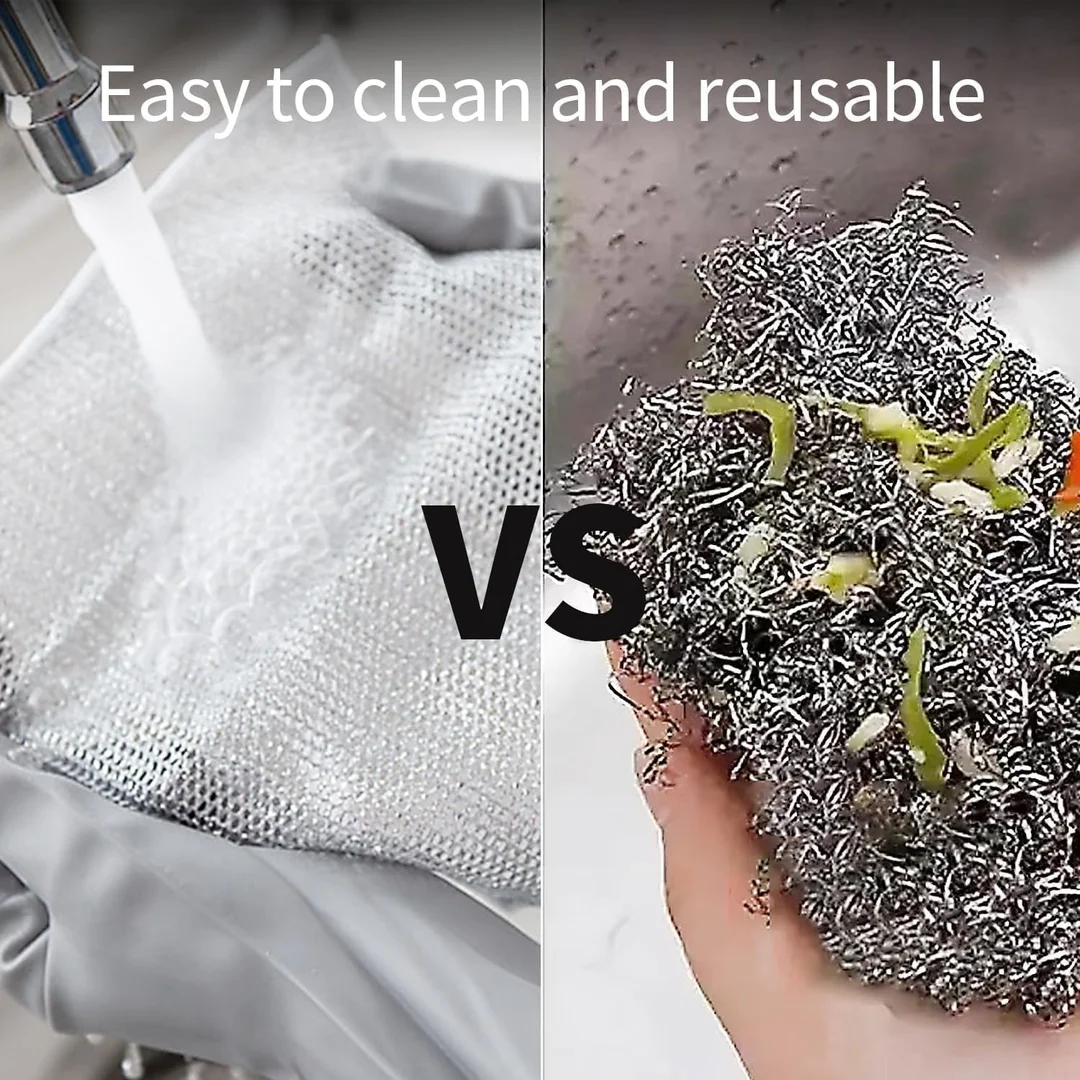 Stainless Steel Mesh Dishcloth Heavy Duty Non Scratch Wire Cleaning Cloth 7.87 Inch Reusable Metal Scrubber Dish Washing Cloth for Kitchen Pots Pans Sink Utensils Pack of 2 image 7