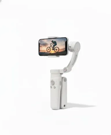 M1 3 Axis Smartphone Stabilizer Gimbal Foldable Portable Handheld Mobile Gimbal Stabilizer for Video Recording Vlogging YouTube Reels TikTok Live Streaming White thumbnail 3