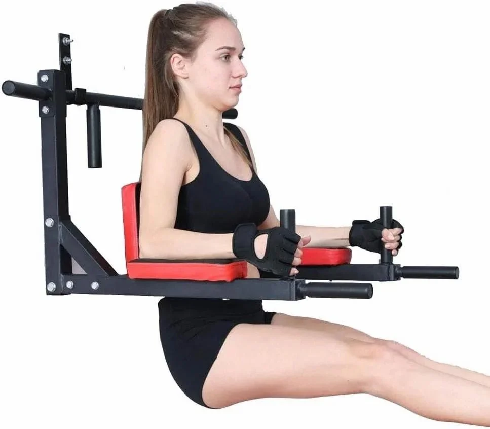 Wall Mounted Power Tower Dip Station Pull Up Bar Chin Up Bar Home Gym Strength Training Equipment Heavy Duty Steel Bodyweight Workout Station for Chest Triceps Abs Back Fitness Training image 1