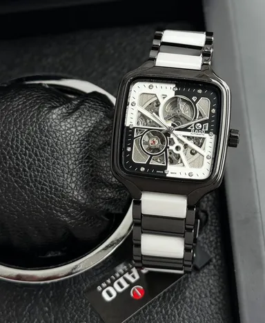 Luxury Skeleton Dial Automatic Mechanical Watch for Men with Stainless Steel Strap Square Case Transparent Movement Designer Wrist Watch for Men Premium Fashion Watch thumbnail 2