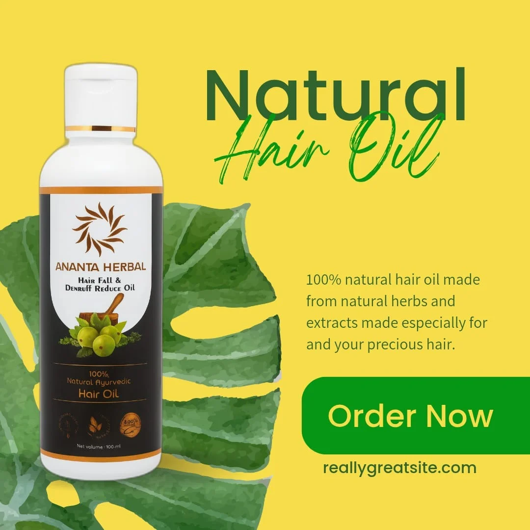 Ananta Herbal Hair Fall Control & Dandruff Reduction Ayurvedic Hair Oil 100ml with Amla Herbal Extract Natural Hair Growth Scalp Nourishing Anti Hair Loss Oil for Men & Women image 4