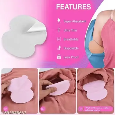 Disposable Underarm Sweat Pads for Men and Women Highly Absorbent Cotton Underarm Sweat Guards Anti Odour Anti Bacterial Underarm Pads Pack of 20 thumbnail 1