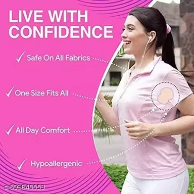 Disposable Underarm Sweat Pads for Men and Women Highly Absorbent Cotton Underarm Sweat Guards Anti Odour Anti Bacterial Underarm Pads Pack of 20 thumbnail 2
