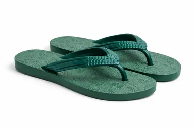 Women Green Rubber Flip Flops Slippers – Floral Pattern Anti Slip EVA Beach Thong Sandals Lightweight Casual Summer Bathroom Daily Wear Slippers for Women Women Green Rubber Flip Flops Slippers – Floral Pattern Anti Slip EVA Beach Thong Sandals Lightw thumbnail 2