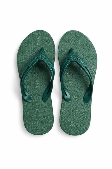 Women Green Rubber Flip Flops Slippers – Floral Pattern Anti Slip EVA Beach Thong Sandals Lightweight Casual Summer Bathroom Daily Wear Slippers for Women Women Green Rubber Flip Flops Slippers – Floral Pattern Anti Slip EVA Beach Thong Sandals Lightw thumbnail 0