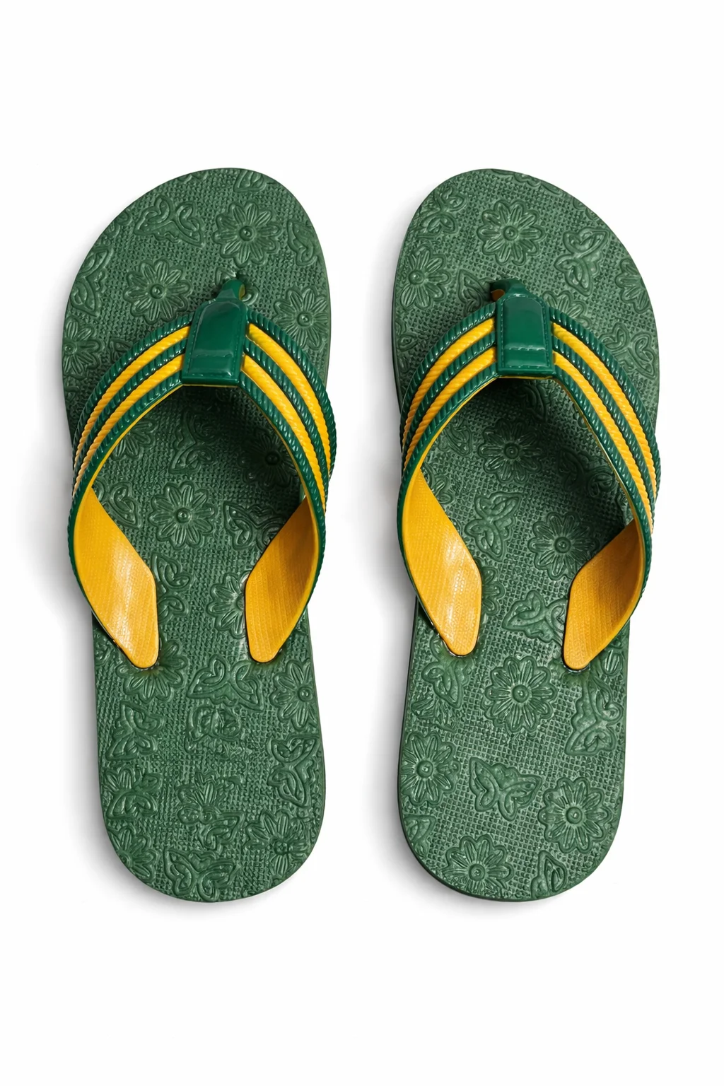 Women Green Yellow EVA Flip Flops Slippers – Floral Anti Slip Rubber Beach Thong Sandals Lightweight Casual Summer Bathroom Daily Wear Slippers for Women Women Green Yellow EVA Flip Flops Slippers – Floral Anti Slip Rubber Beach Thong Sandals Lightwei image 1