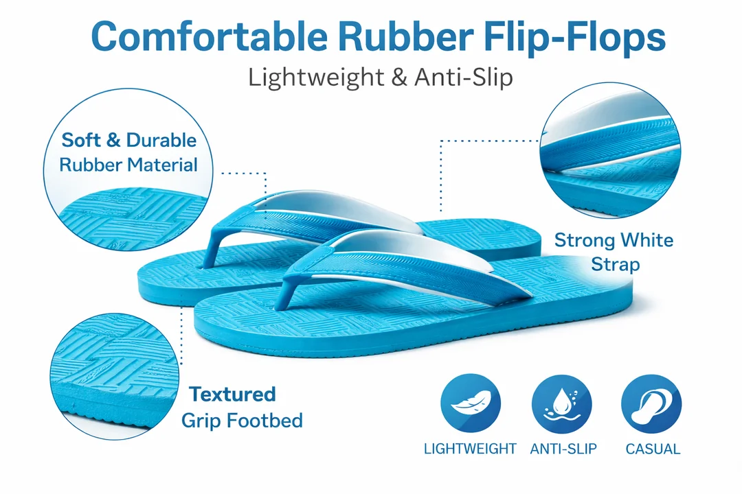 Casual Rubber Flip Flops Casual Rubber Flip Flops 6 image 3