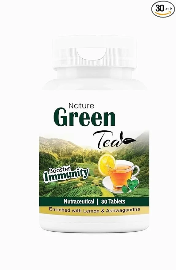 Vedalex Ayurvedic Green Tea Detox Weight Management Tablets with Green Tea Extract Grape Seed Tulsi Ashwagandha Cinnamon Lemon Ginger Immunity Booster Herbal Antioxidant Supplement 30 Tablets image 1