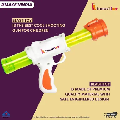 MNMTOYZ Blasti Toy Gun, Six Blaster Boll Shooter for Kids, 20 Feet Range, Multicolor thumbnail 2