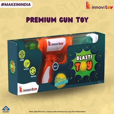 MNMTOYZ Blasti Toy Gun, Six Blaster Boll Shooter for Kids, 20 Feet Range, Multicolor thumbnail 3