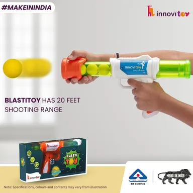 MNMTOYZ Blasti Toy Gun, Six Blaster Boll Shooter for Kids, 20 Feet Range, Multicolor thumbnail 4